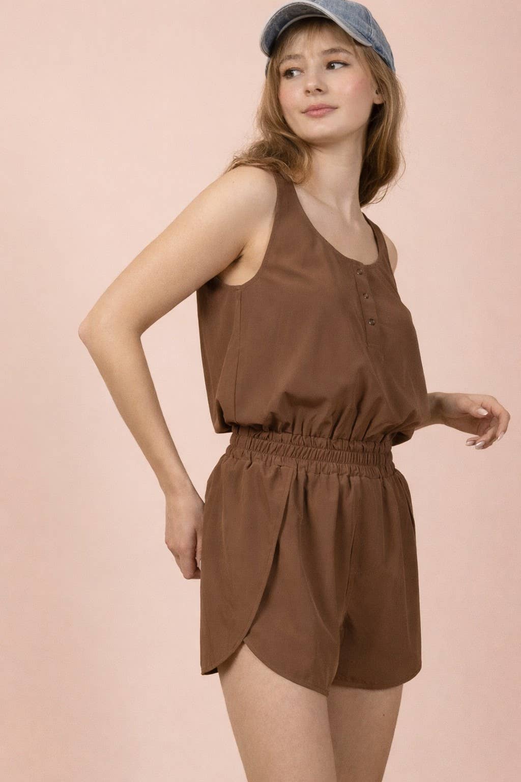 NP71045-Button Down Activewear Romper