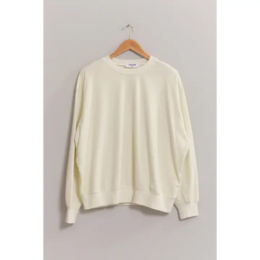 Cream crew neck sweatshirt