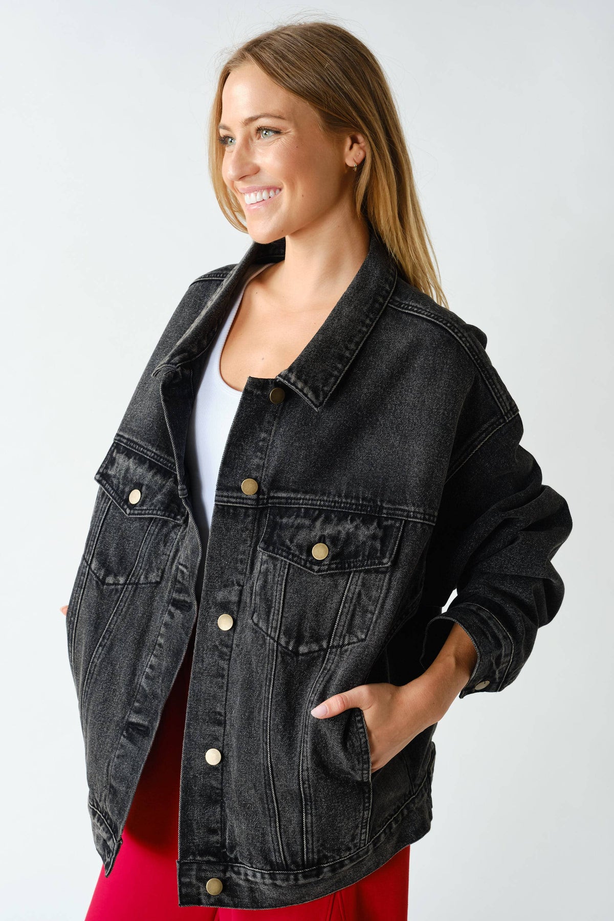Boxy-Cut Denim Jacket