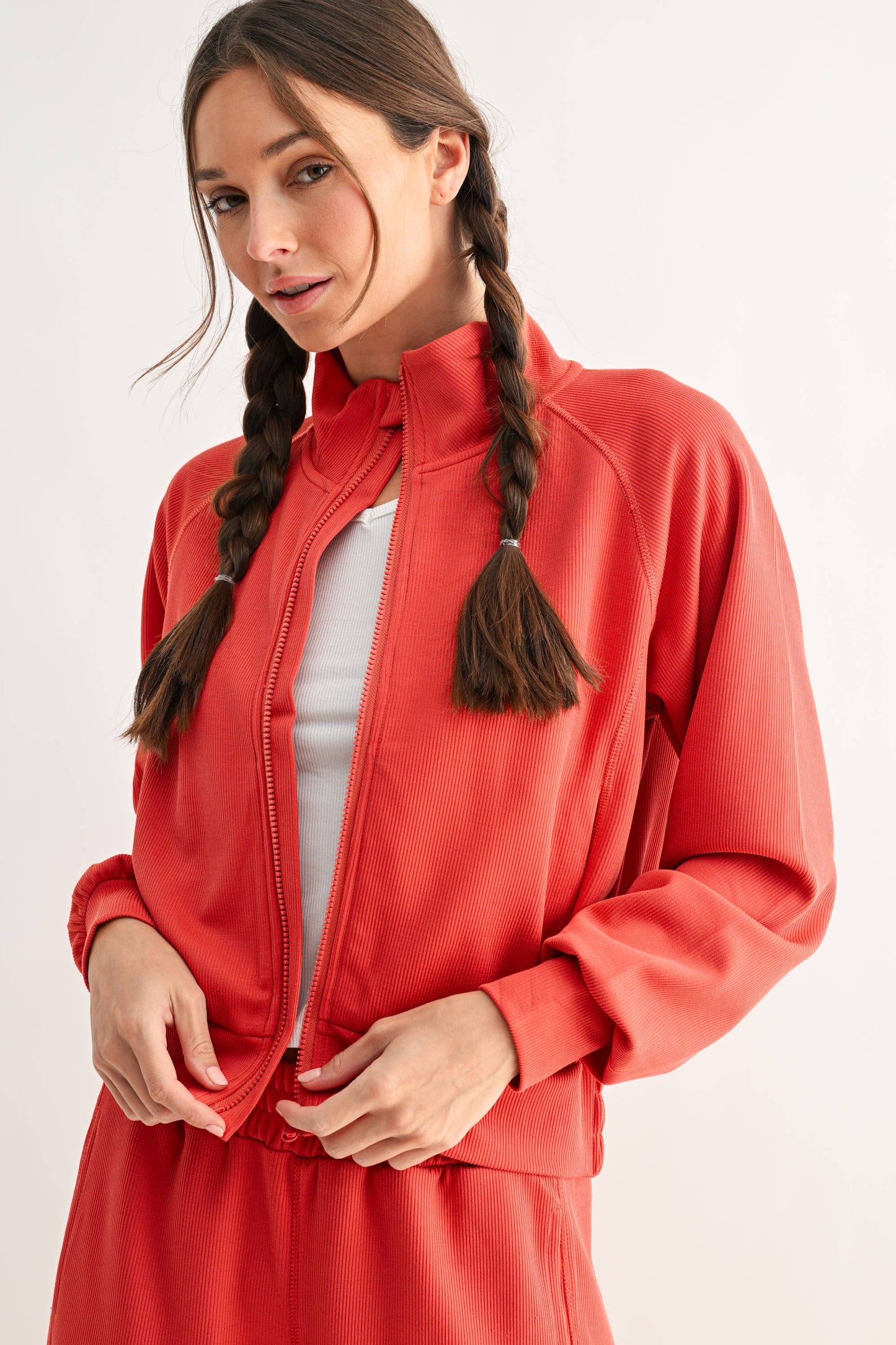 Mono B Ribbed Zip Jacket