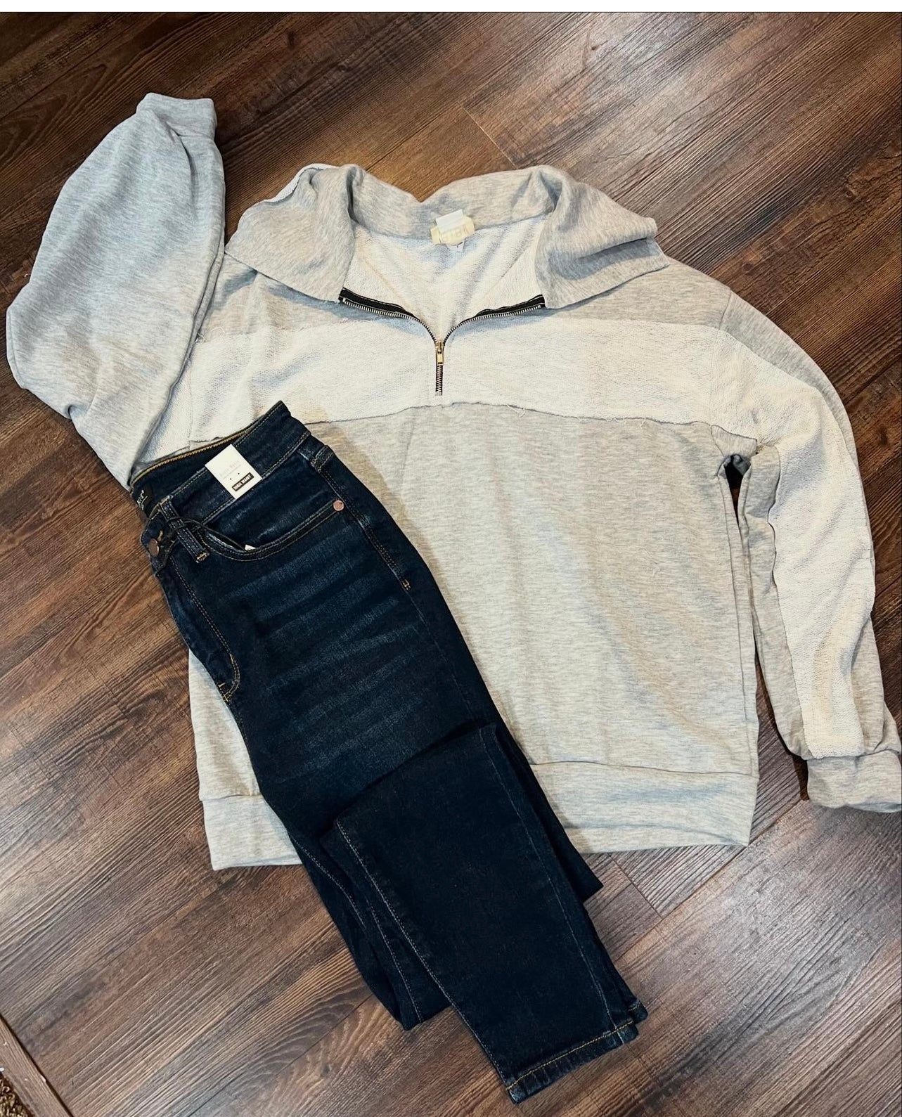 Heather gray half zip