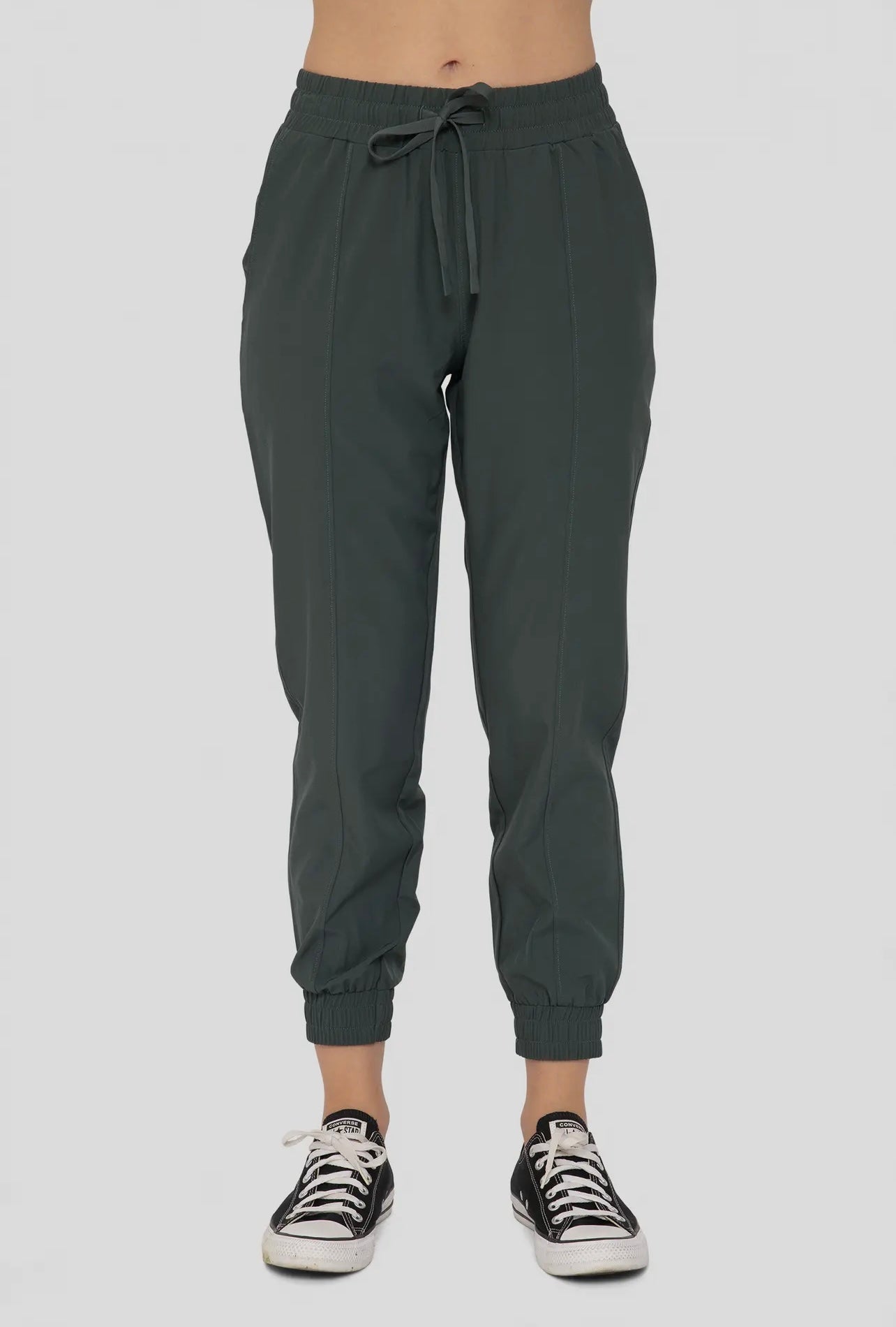 Jungle green athleisure joggers