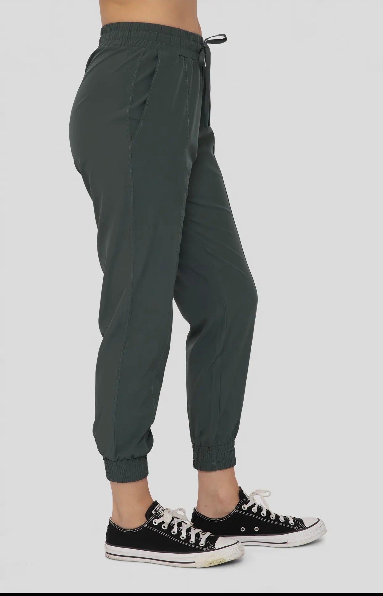 Jungle green athleisure joggers