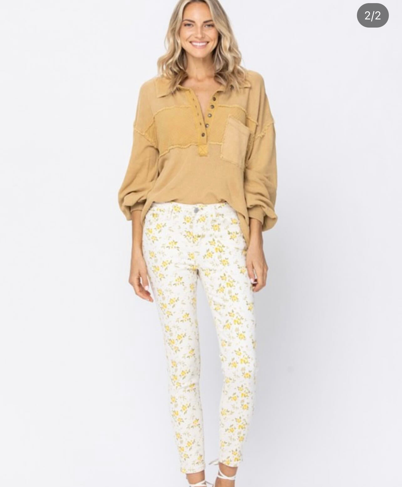 Judy blue floral skinny jeans