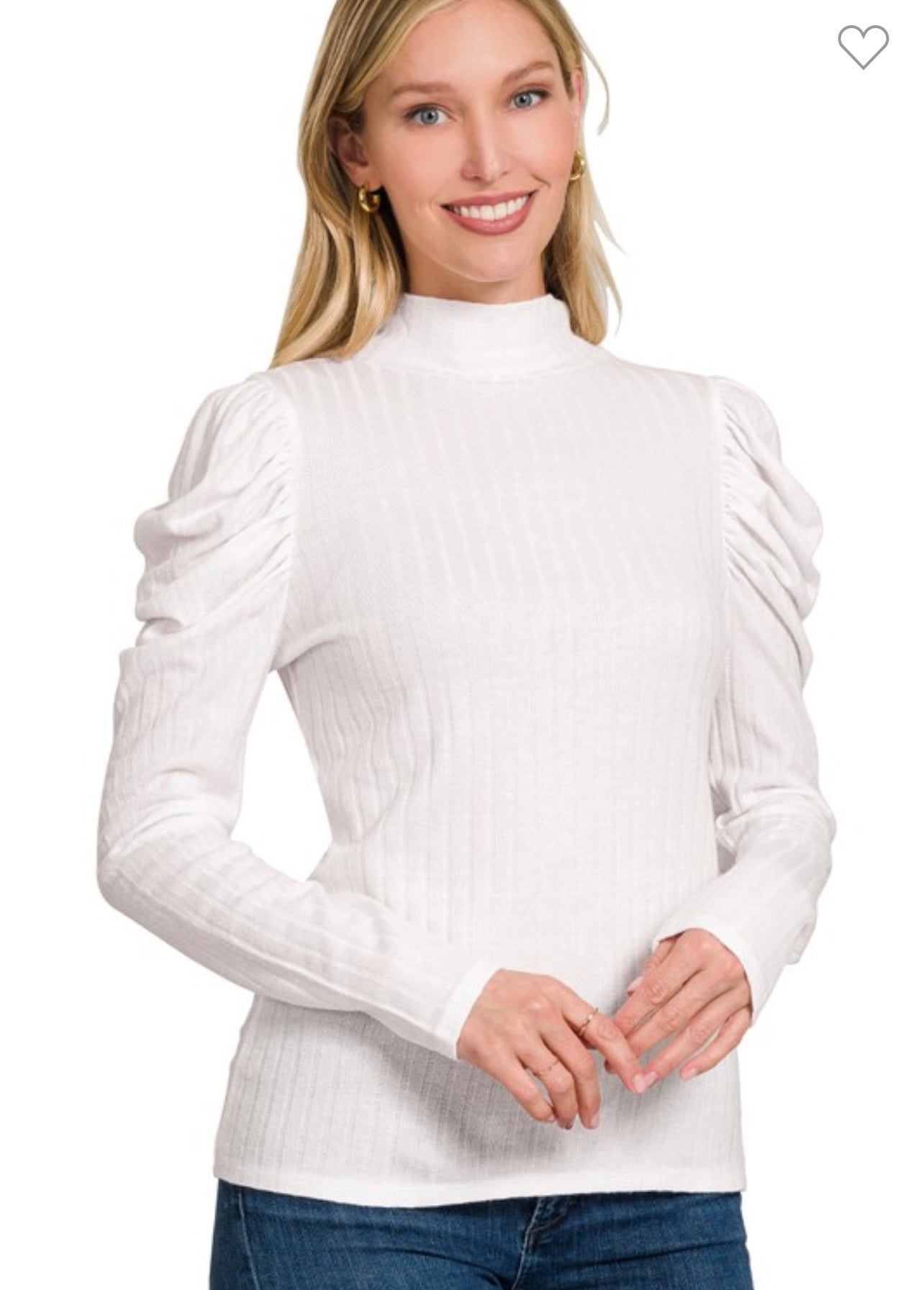 Rebecca ribbed mock neck top