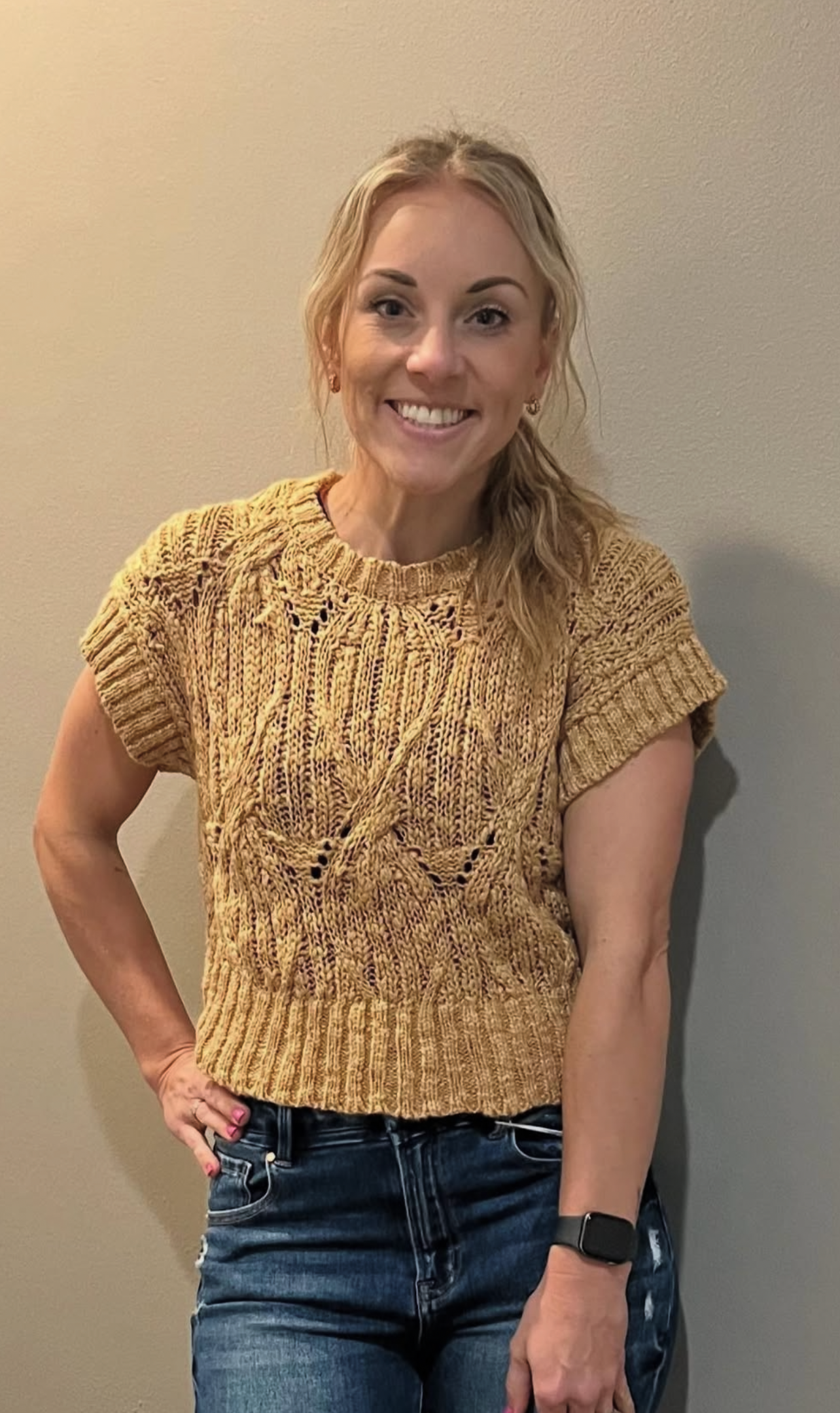 Carly cable knit sweater top