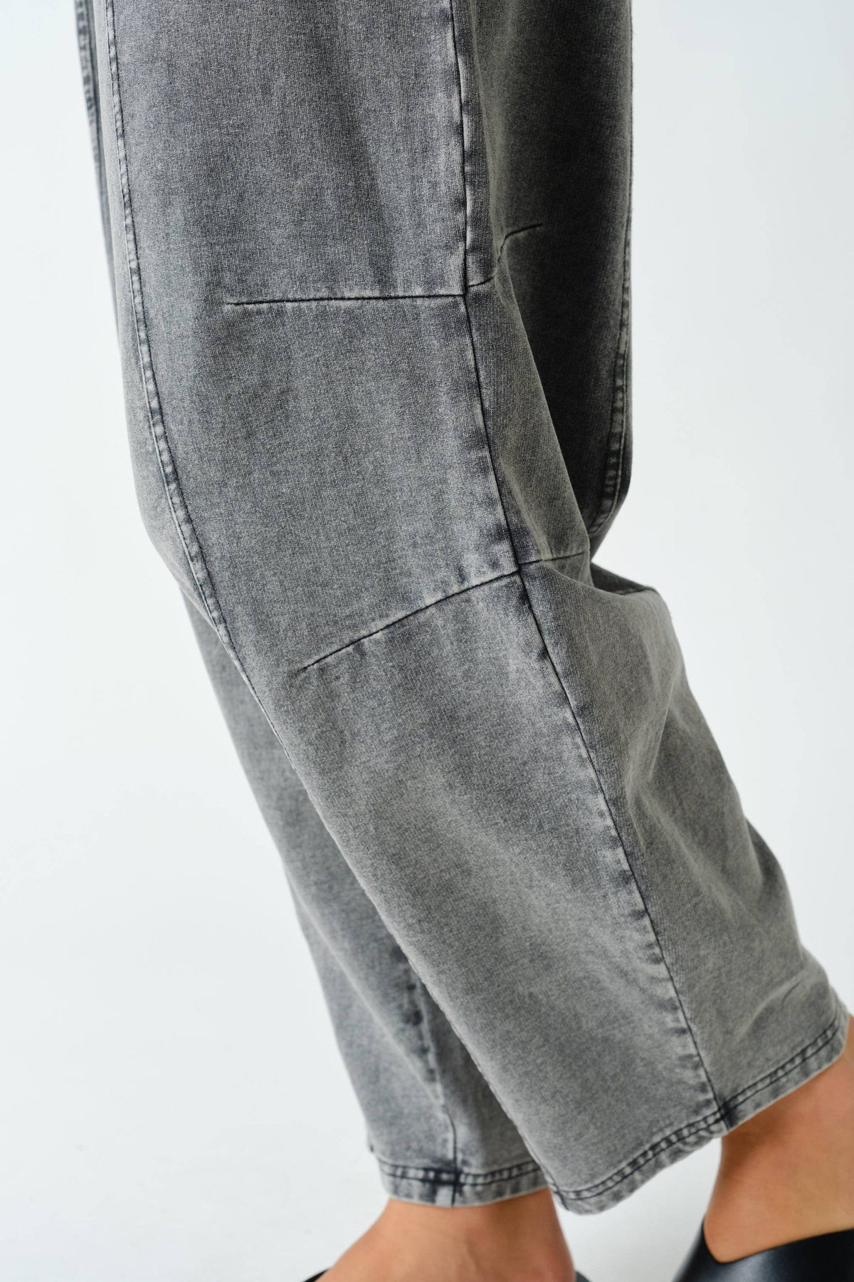 Mineral Wash Easy-Fit Stretch-Denim Drawstring Pants