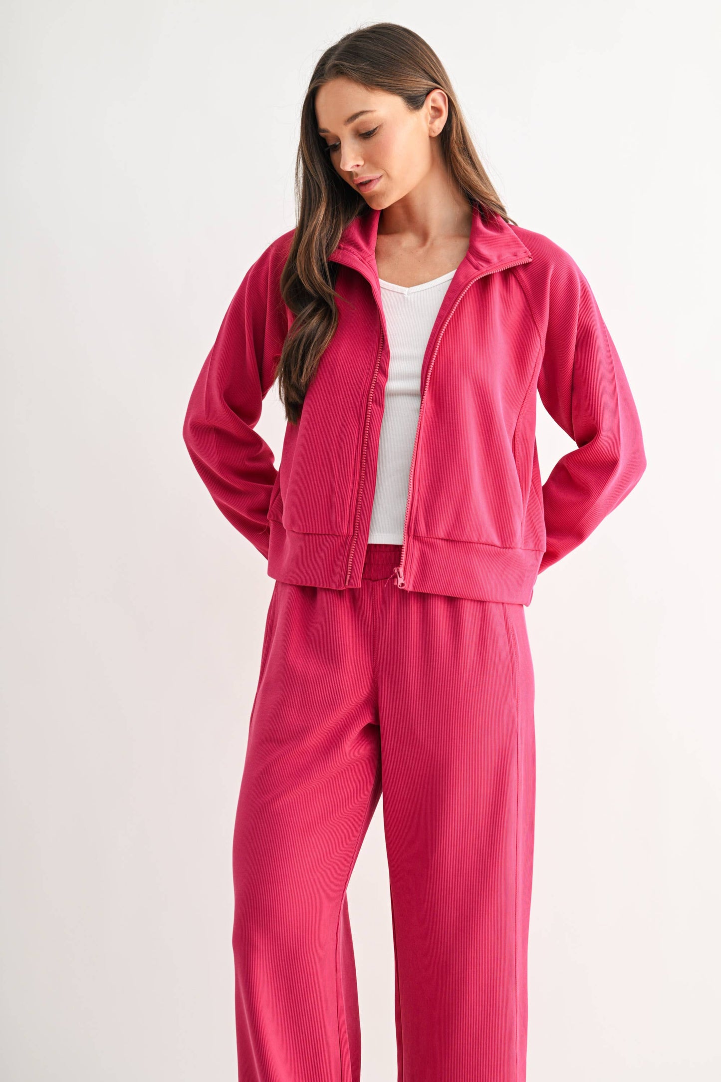 Mono B Ribbed Zip Jacket