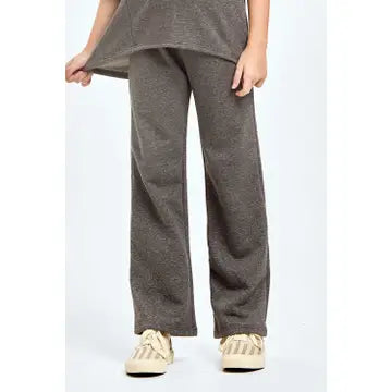 Youth Girl Charcoal French Terry Top and Pant Set