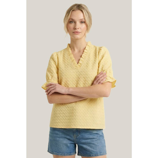 Devyn textured yellow top