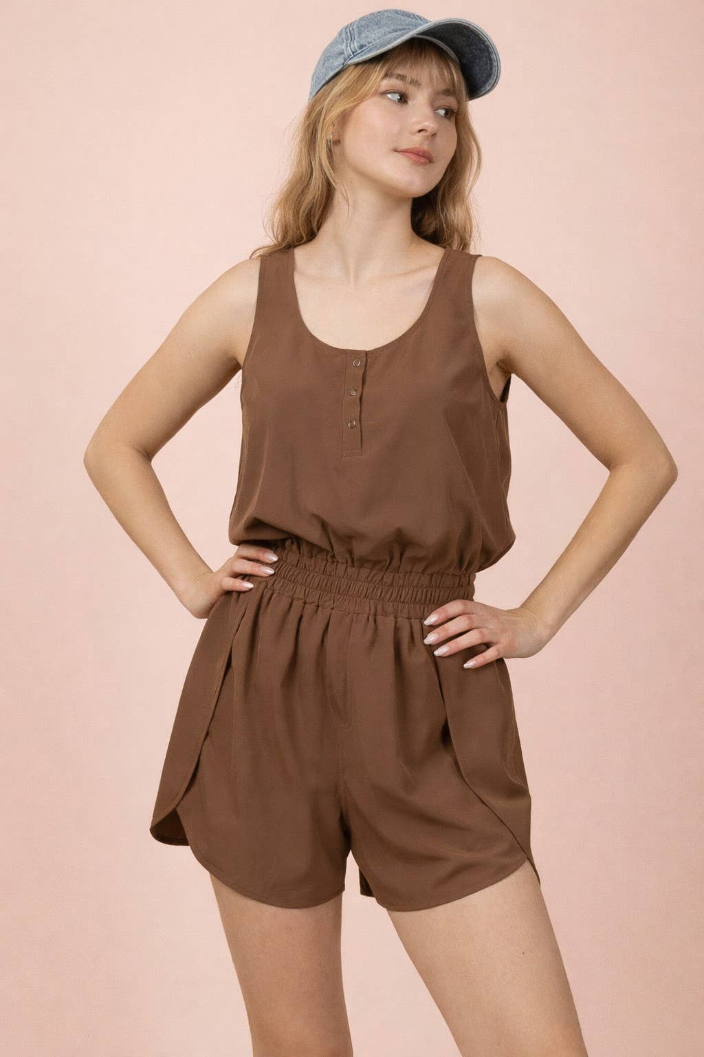 NP71045-Button Down Activewear Romper