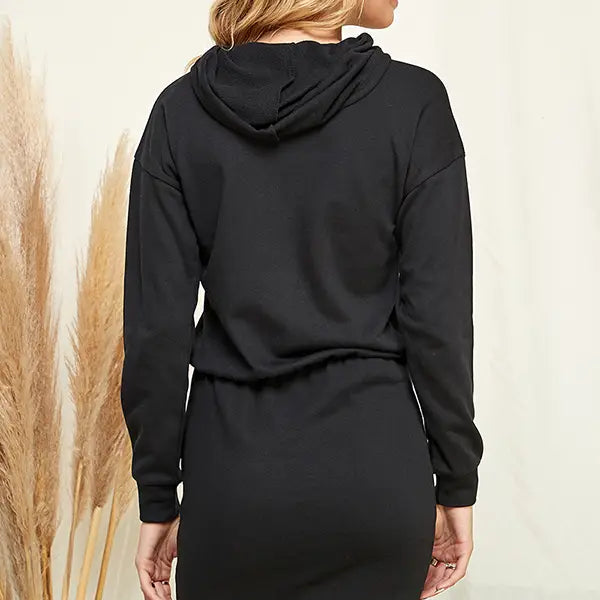 Black hooded dress