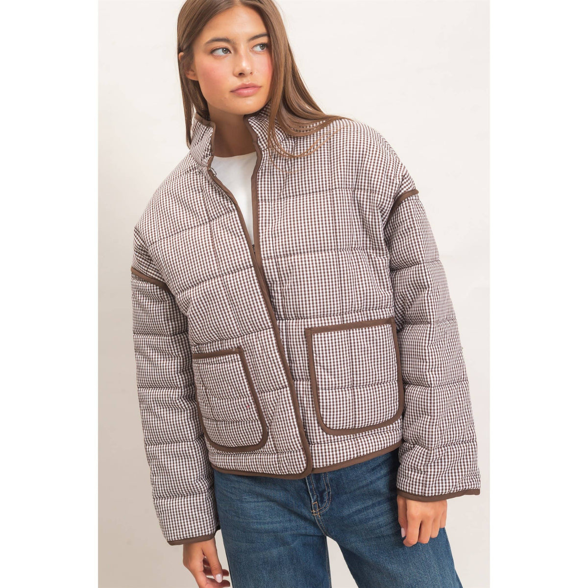 Gingham Quilted Jacket