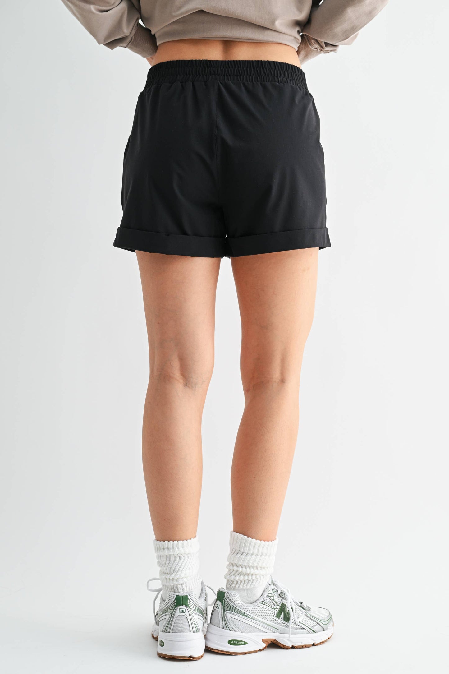 Mono b Highwaist Athleisure Shorts with Cuffed Leg
